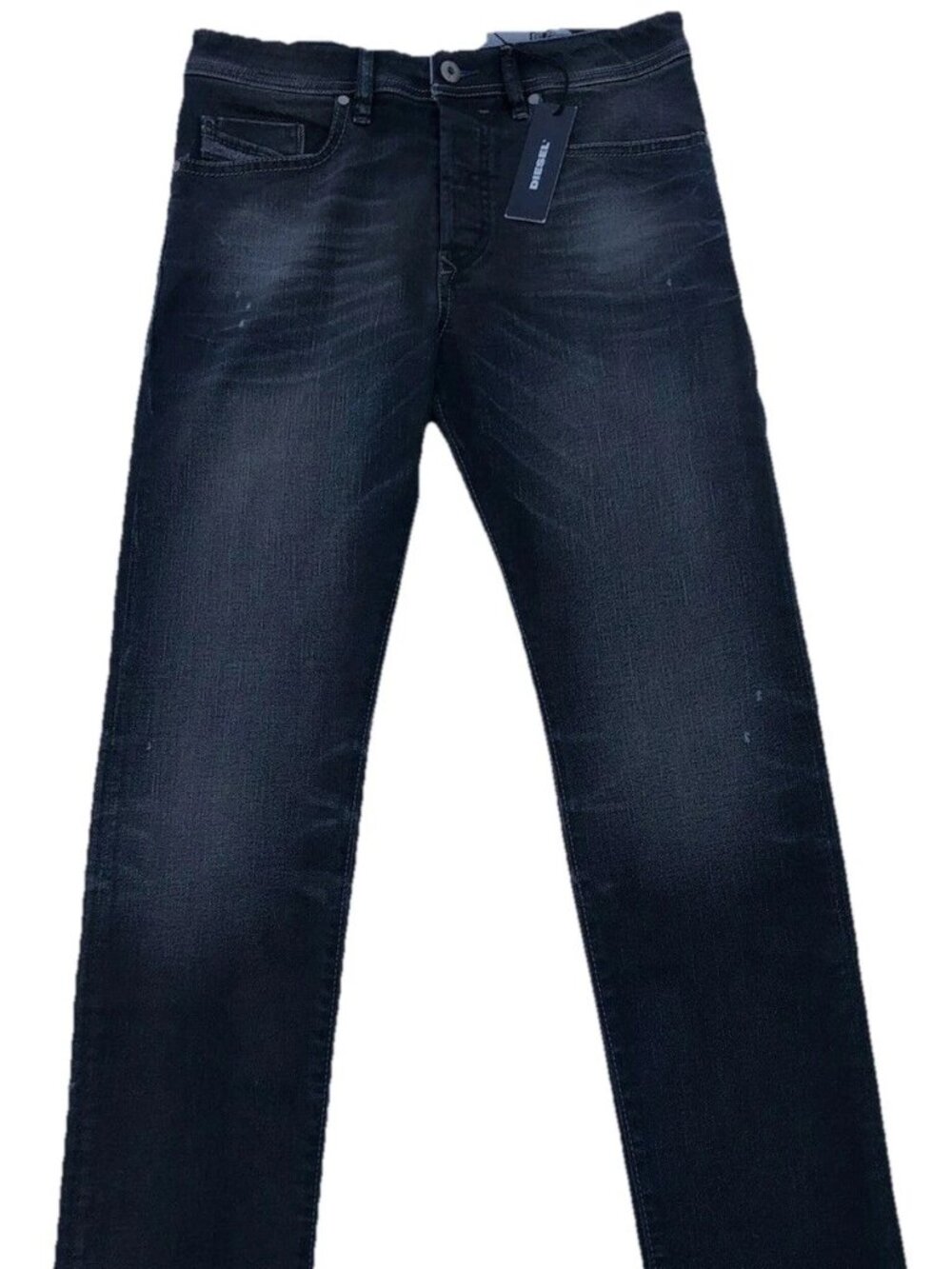 Diesel Buster Regular Slim Tapered Jeans 0684P Stretch Black Denim Sz W30-L32